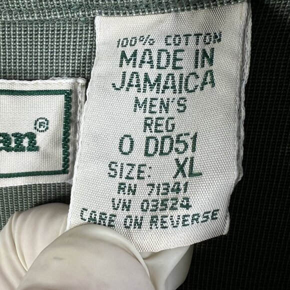 L.L. Bean Mens XL Kelly Green Heavyweight Button Shirt Long Sleeve Jamaica Made - Picture 14 of 16